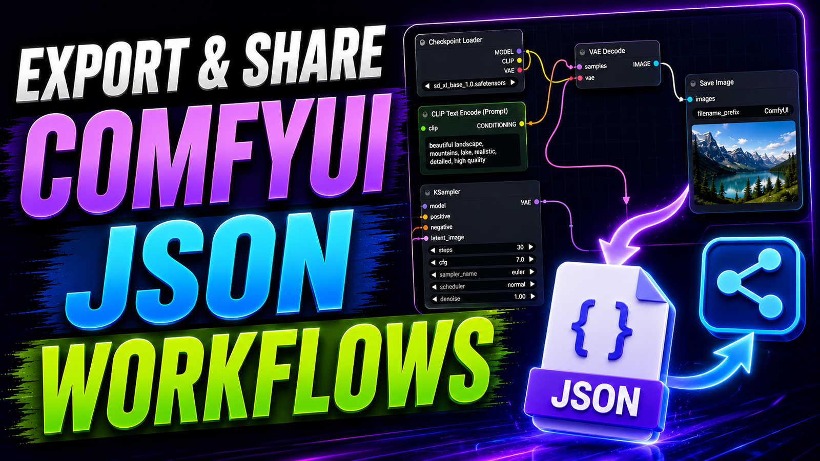 export and share ComfyUI JSON workflows
