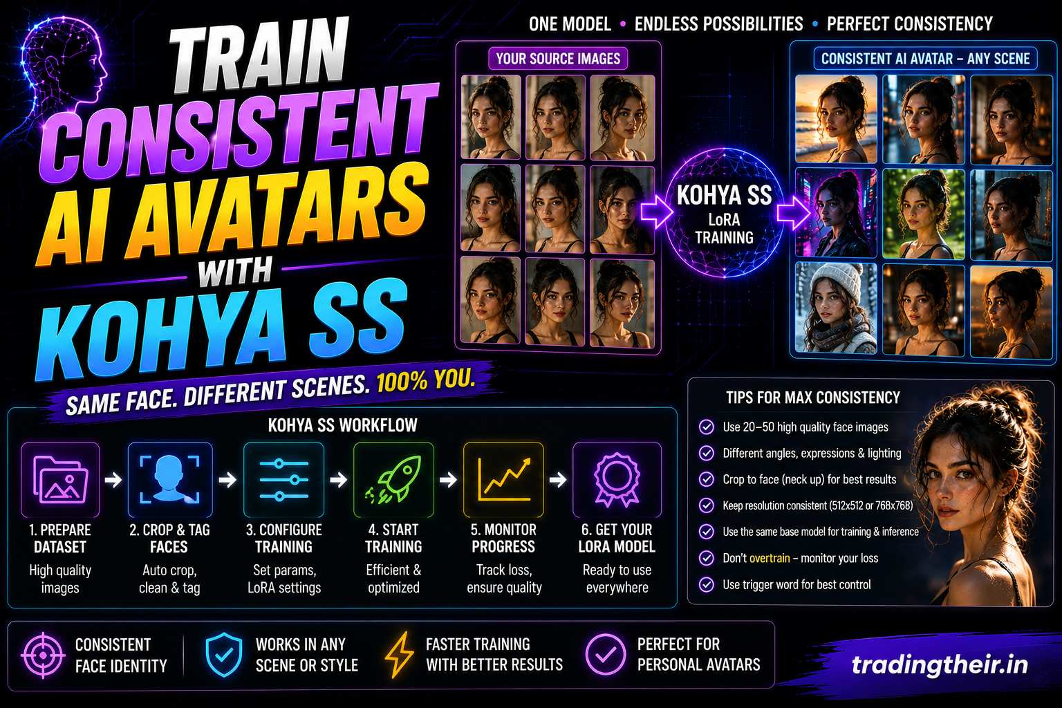 Train Consistent AI Avatars with Kohya SS