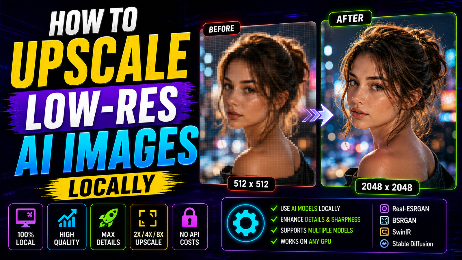 upscale low-res AI images locally